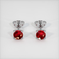 <span>1.14</span>&nbsp;<span class="tooltip-light">Ct.Tw.<span class="tooltiptext">Total Carat Weight</span></span> Ruby Earrings, 18K White Gold 1