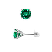 2.08 Ct.Tw. Emerald Earrings, 18K White Gold 2