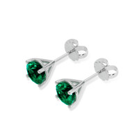 2.08 Ct.Tw. Emerald Earrings, 18K White Gold 3