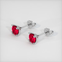 1.37 Ct.Tw. Ruby Earrings, 18K White Gold 2