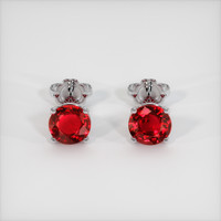 3.07 Ct.Tw. Ruby Earrings, 18K White Gold 1