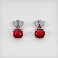 <span>2.12</span>&nbsp;<span class="tooltip-light">Ct.Tw.<span class="tooltiptext">Total Carat Weight</span></span> Ruby Earrings, 18K White Gold 1