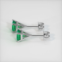 0.64 Ct.Tw. Emerald Earrings, 18K White Gold 3
