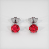 2.65 Ct.Tw. Ruby Earrings, 18K White Gold 1
