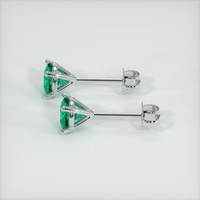 0.53 Ct.Tw. Emerald Earrings, 18K White Gold 3
