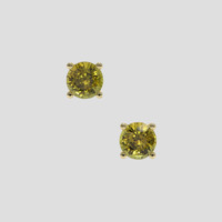 <span>1.44</span> <span class="tooltip-light">Ct.Tw.<span class="tooltiptext">Total Carat Weight</span></span> Yellowish Green Chrysoberyl Earrings, 14K Yellow Gold 1
