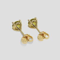<span>1.44</span> <span class="tooltip-light">Ct.Tw.<span class="tooltiptext">Total Carat Weight</span></span> Yellowish Green Chrysoberyl Earrings, 14K Yellow Gold 4