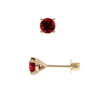 <span>1.15</span> <span class="tooltip-light">Ct.Tw.<span class="tooltiptext">Total Carat Weight</span></span> Ruby Earrings, 14K Yellow Gold 2