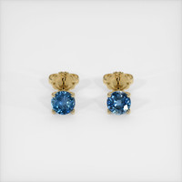 <span>1.25</span>&nbsp;<span class="tooltip-light">Ct.Tw.<span class="tooltiptext">Total Carat Weight</span></span> Sapphire Earrings, 14K Yellow Gold 1