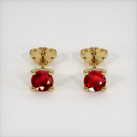 <span>1.14</span> <span class="tooltip-light">Ct.Tw.<span class="tooltiptext">Total Carat Weight</span></span> Ruby Earrings, 14K Yellow Gold 1