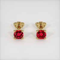 <span>0.73</span>&nbsp;<span class="tooltip-light">Ct.Tw.<span class="tooltiptext">Total Carat Weight</span></span> Ruby Earrings, 14K Yellow Gold 1