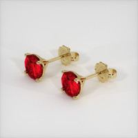 3.07 Ct.Tw. Ruby Earrings, 14K Yellow Gold 2
