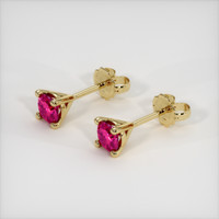 0.87 Ct.Tw. Ruby Earrings, 14K Yellow Gold 2