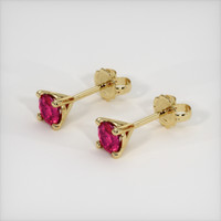 0.85 Ct.Tw. Ruby Earrings, 14K Yellow Gold 2