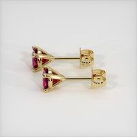 0.85 Ct.Tw. Ruby Earrings, 14K Yellow Gold 3