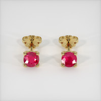 <span>0.65</span>&nbsp;<span class="tooltip-light">Ct.Tw.<span class="tooltiptext">Total Carat Weight</span></span> Ruby Earrings, 14K Yellow Gold 1