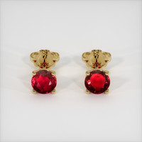2.12 Ct.Tw. Ruby Earrings, 14K Yellow Gold 1