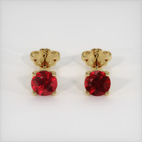 2.05 Ct.Tw. Ruby Earrings, 14K Yellow Gold 1