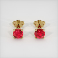 <span>1.39</span>&nbsp;<span class="tooltip-light">Ct.Tw.<span class="tooltiptext">Total Carat Weight</span></span> Ruby Earrings, 14K Yellow Gold 1