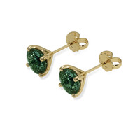 <span>2.18</span>&nbsp;<span class="tooltip-light">Ct.Tw.<span class="tooltiptext">Total Carat Weight</span></span> Bluish Green Sapphire Earrings, 14K Yellow Gold 3