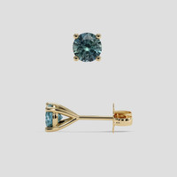<span>0.95</span> <span class="tooltip-light">Ct.Tw.<span class="tooltiptext">Total Carat Weight</span></span> Bluish Green Sapphire Earrings, 14K Yellow Gold 2