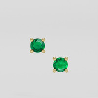 <span>0.45</span>&nbsp;<span class="tooltip-light">Ct.Tw.<span class="tooltiptext">Total Carat Weight</span></span> Emerald Earrings, 18K Yellow Gold 1