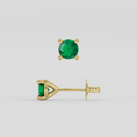 <span>0.45</span>&nbsp;<span class="tooltip-light">Ct.Tw.<span class="tooltiptext">Total Carat Weight</span></span> Emerald Earrings, 18K Yellow Gold 2
