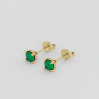 <span>0.45</span>&nbsp;<span class="tooltip-light">Ct.Tw.<span class="tooltiptext">Total Carat Weight</span></span> Emerald Earrings, 18K Yellow Gold 3