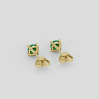 <span>0.45</span> <span class="tooltip-light">Ct.Tw.<span class="tooltiptext">Total Carat Weight</span></span> Emerald Earrings, 18K Yellow Gold 4