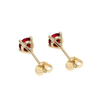 <span>1.15</span>&nbsp;<span class="tooltip-light">Ct.Tw.<span class="tooltiptext">Total Carat Weight</span></span> Ruby Earrings, 18K Yellow Gold 4