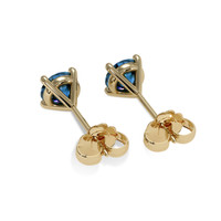 <span>0.83</span> <span class="tooltip-light">Ct.Tw.<span class="tooltiptext">Total Carat Weight</span></span> Greenish Blue Sapphire Earrings, 18K Yellow Gold 4