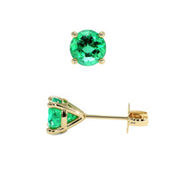 1.31 Ct.Tw. Emerald Earrings, 18K Yellow Gold 2