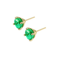1.31 Ct.Tw. Emerald Earrings, 18K Yellow Gold 3