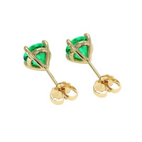 1.31 Ct.Tw. Emerald Earrings, 18K Yellow Gold 4