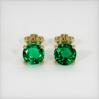 Emerald Earrings 2.62 Ct.Tw.Total Carat Weight, 18K Yellow Gold Preview