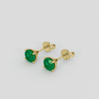 <span>1.60</span>&nbsp;<span class="tooltip-light">Ct.Tw.<span class="tooltiptext">Total Carat Weight</span></span> Emerald Earrings, 18K Yellow Gold 3