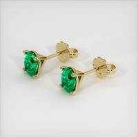 <span>1.43</span>&nbsp;<span class="tooltip-light">Ct.Tw.<span class="tooltiptext">Total Carat Weight</span></span> Emerald Earrings, 18K Yellow Gold 2