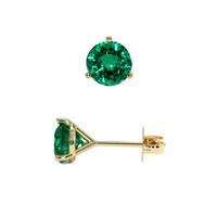 2.08 Ct.Tw. Emerald Earrings, 18K Yellow Gold 2