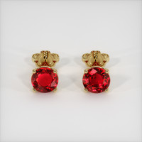 3.07 Ct.Tw. Ruby Earrings, 18K Yellow Gold 1