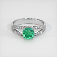 0.73 Ct. Emerald Ring, Platinum 950 1