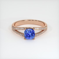 0.73 Ct. Blue Sapphire Ring, 18K Rose Gold 1