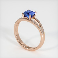0.73 Ct. Blue Sapphire Ring, 18K Rose Gold 2
