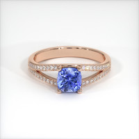 0.79 Ct. Blue Sapphire Ring, 18K Rose Gold 1