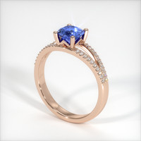 0.79 Ct. Blue Sapphire Ring, 18K Rose Gold 2
