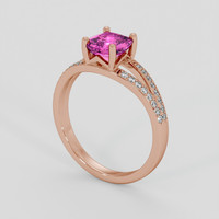 1.12 Ct. Purplish Pink Sapphire Ring, 18K Rose Gold 2