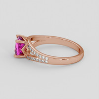 1.12 Ct. Purplish Pink Sapphire Ring, 18K Rose Gold 4