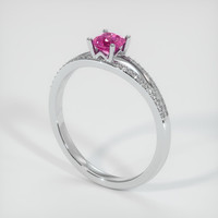 0.44 Ct. Sapphire Ring, 14K White Gold 2