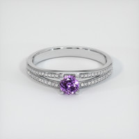 0.44 Ct. Sapphire Ring, 14K White Gold 1