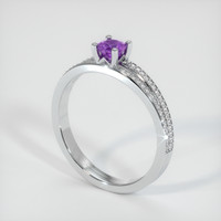 0.44 Ct. Sapphire Ring, 14K White Gold 2