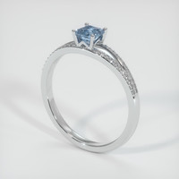 0.48 Ct. Sapphire Ring, 18K White Gold 2